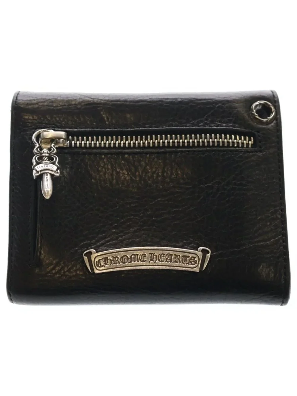 Chrome Hearts Wave Mini Leather Wallet Black